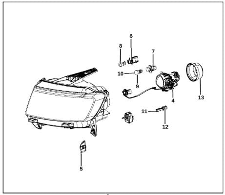 Left side head light for Jeep Patriot MKP