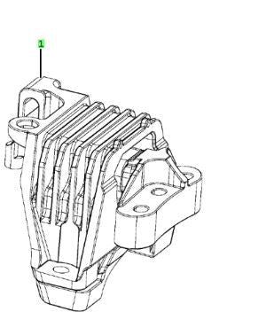 Front right engine mount for 2.4L Jeep Cherokee KL